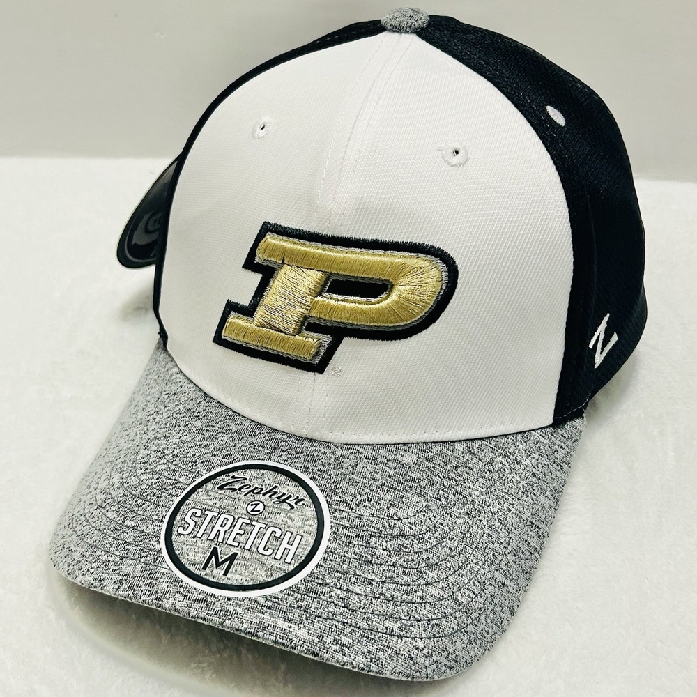 Zephyr Purdue Boilermakers Ally Stretch Flex Hat Cap Medium Black NCAA College